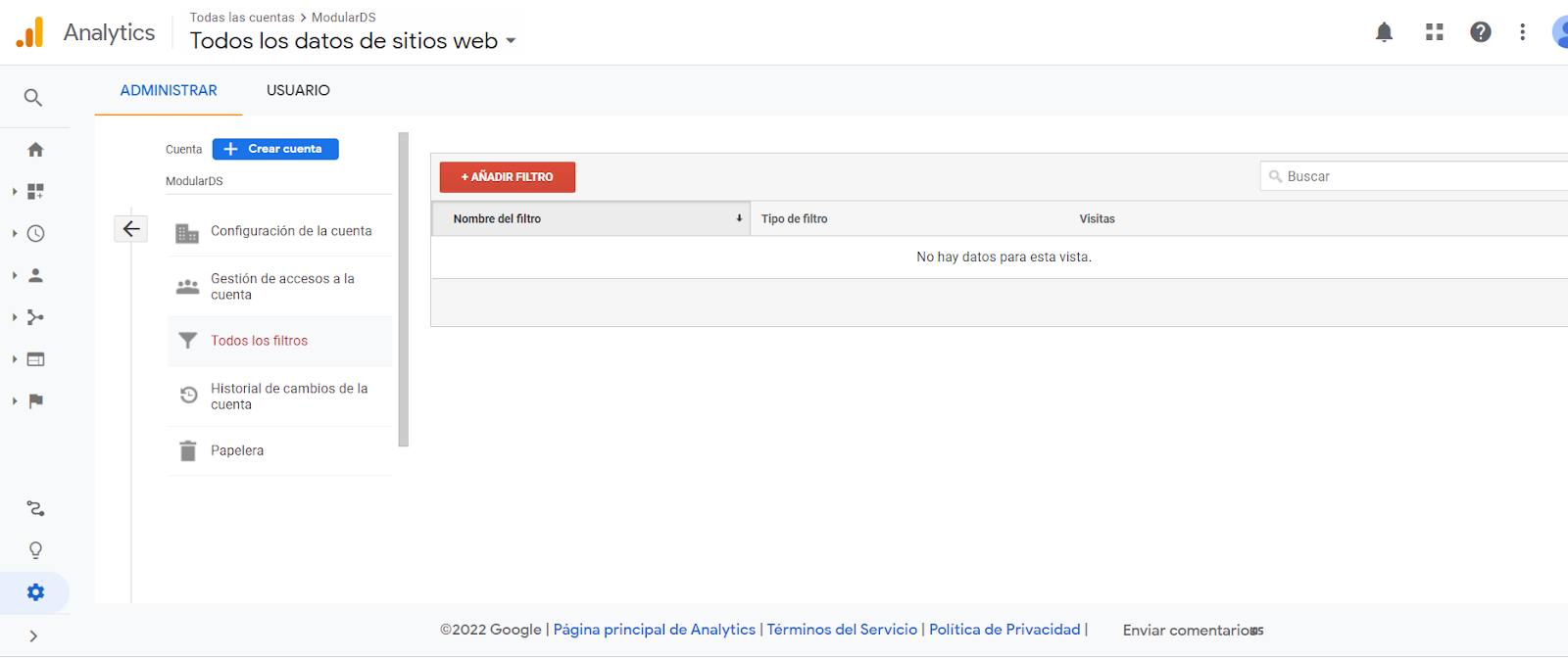 Filtros Analytics Blog Modular