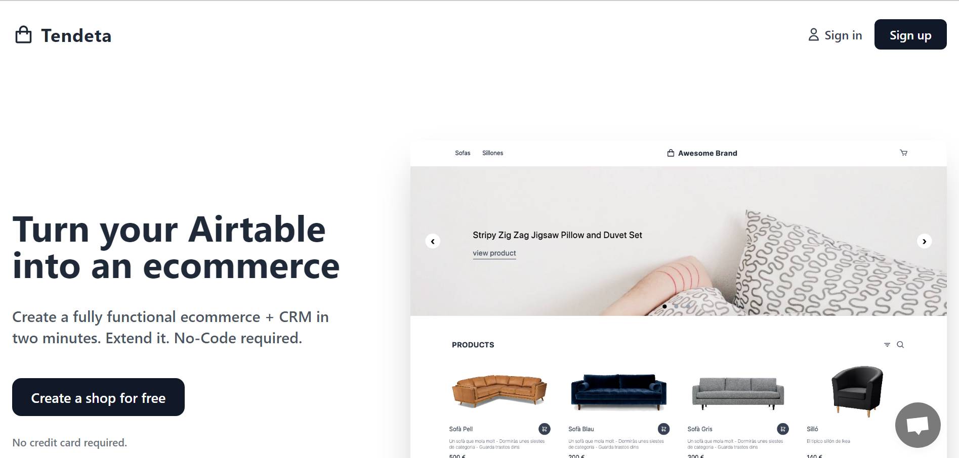 Tendeta Herramienta No-Code