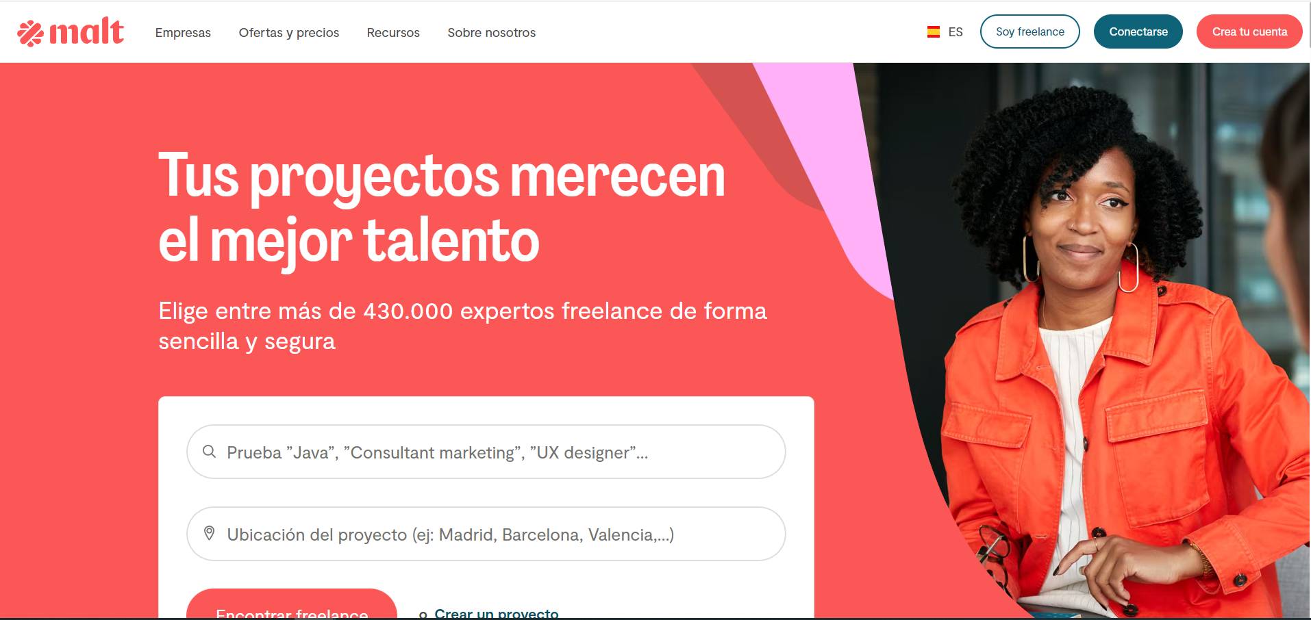 Malt Portal Freelance Diseñador Web
