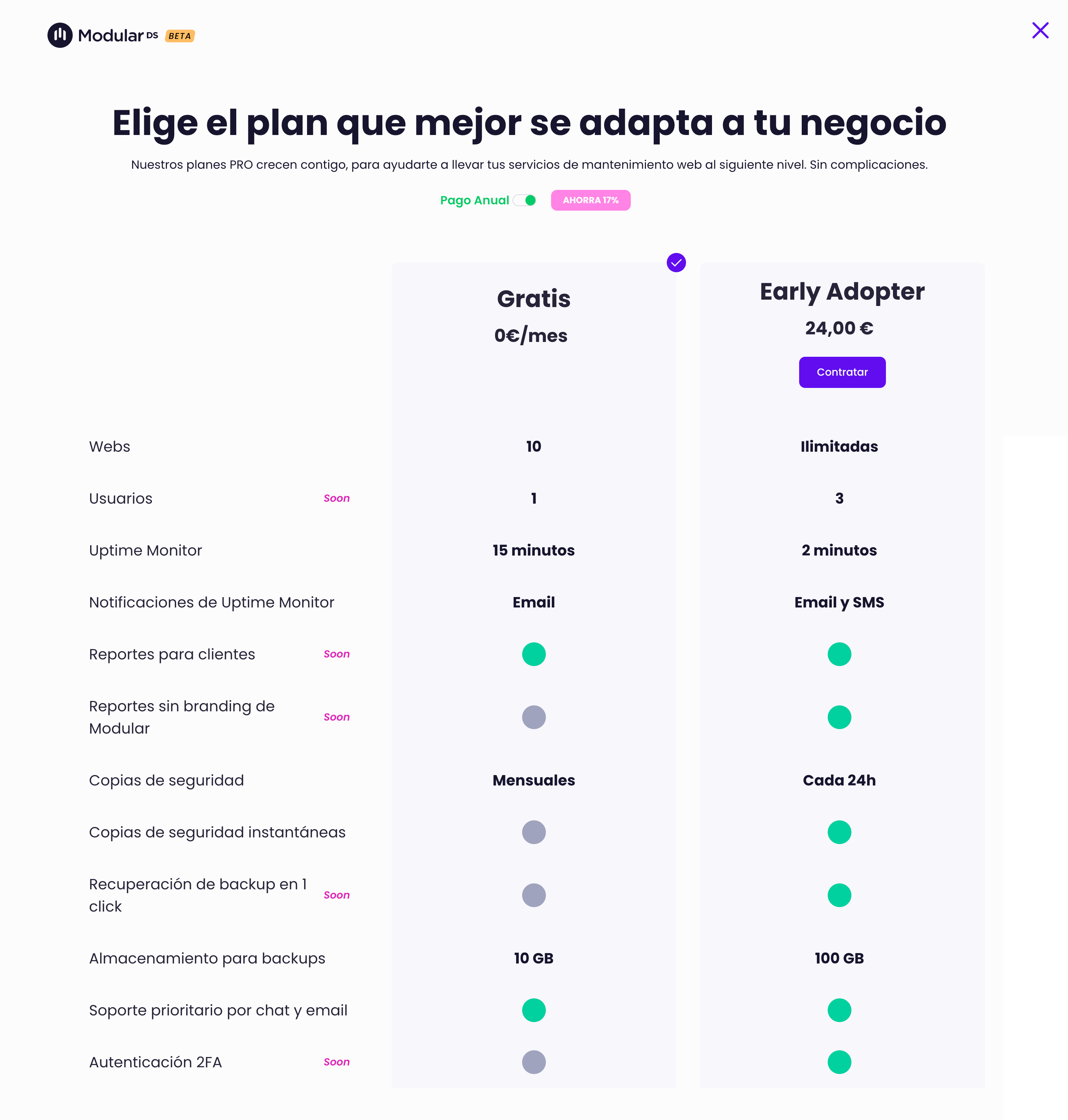 Modular Plan Selection