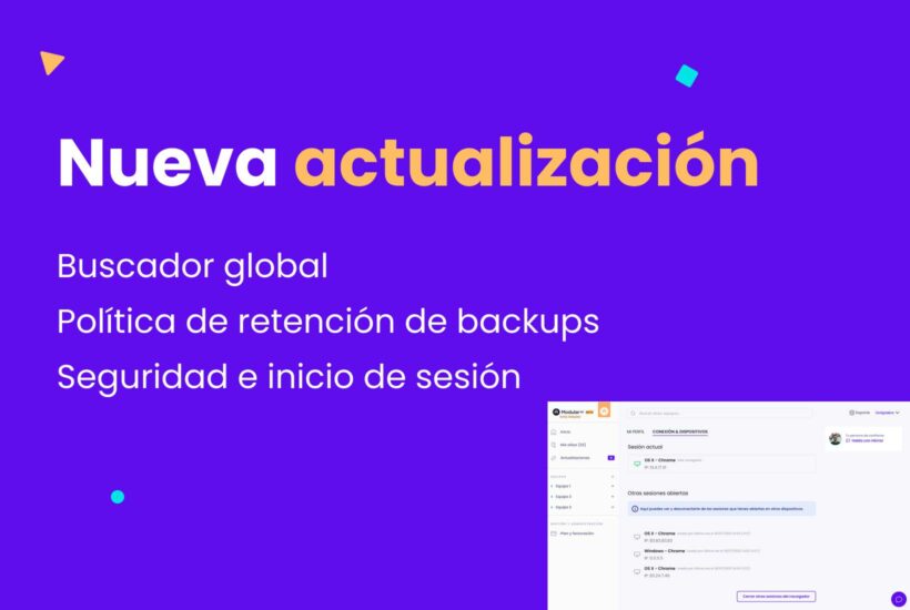 Actualización de Modular julio 2023_ Buscador global, política de retención y seguridad e inicio de sesión