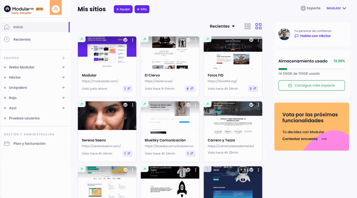 Update Modular Nuevo dashboard
