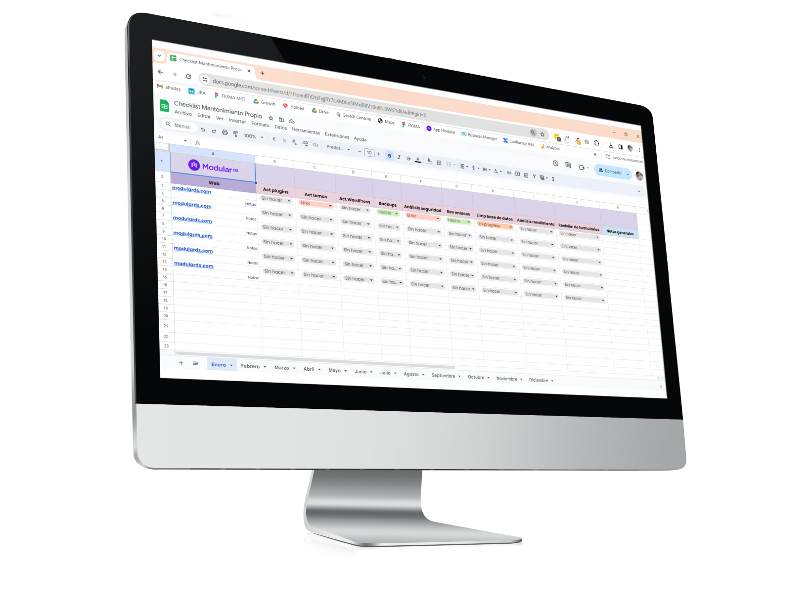 Checklist mantenimiento web Modular