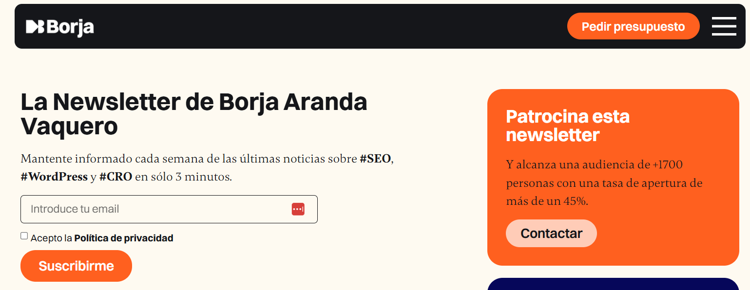Newsletter Borja Aranda