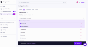 Modular DS interface showing bulk post revision cleanup across multiple websites.