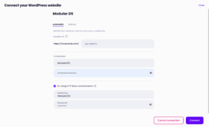 HTTP Auth site connection