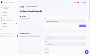Cambio de URL de webs en Modular DS