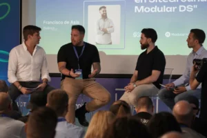 Panel discussion at WP Agency Forum 2025 in Madrid, where representatives from Nokeon and Balinot shared how Modular DS and SiteGround help them streamline workflows and scale their agencies.
